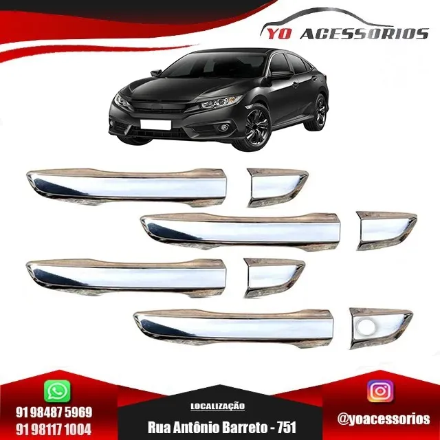 Maçaneta Aplique Cromado Civic G10