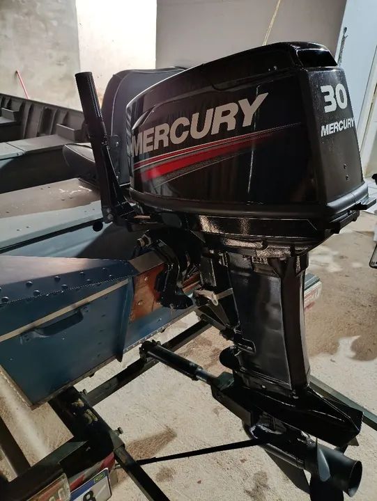 Barco de alumínio Sanáutica com motor 30hp - Foto 3