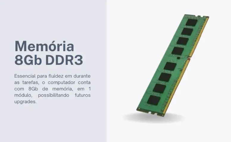 Computador Completo Intel i5 - 8Gb Ram - SSD 240Gb - Monitor 19 Polegadas - Foto 3