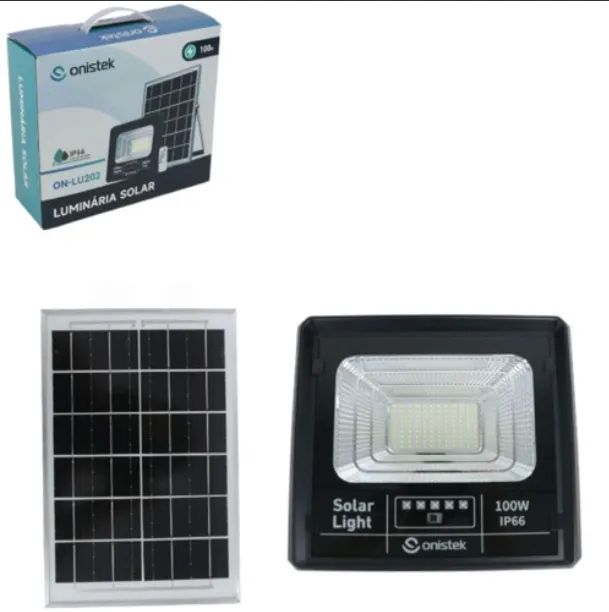Luminária Solar de Led Onistek ON-LU202 100W Ip66 (Refletor Inteligente)