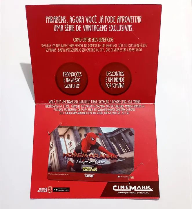 kit cartão moeda poster homem aranha raro cinemark club marvel disney spiderman nerd geek - Foto 5