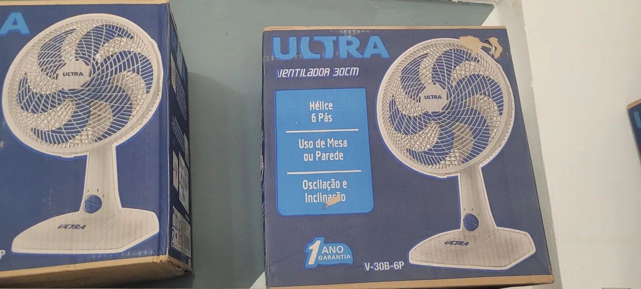 Ventilador de Mesa Ultra 30cm - 6 Pás - Novo