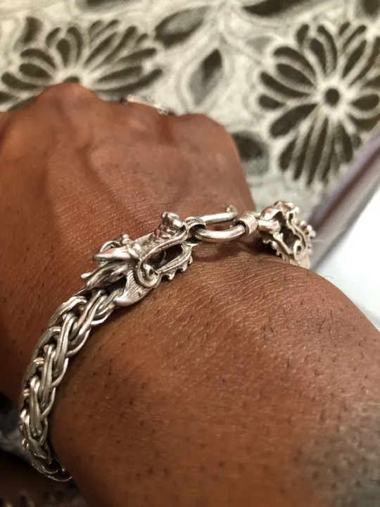 Pulseira de Dragão em Prata