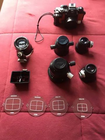 Câmera submarina (filme) Nikonos V, lentes 15, 20 e 35 mm, seus visores e o Kit macro - Foto 2