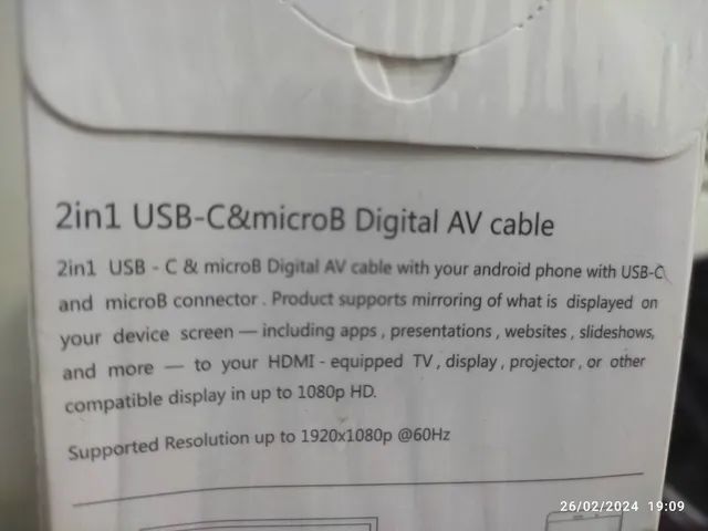 Cabo av digital 2 in 1 microB&USB-C - Foto 5