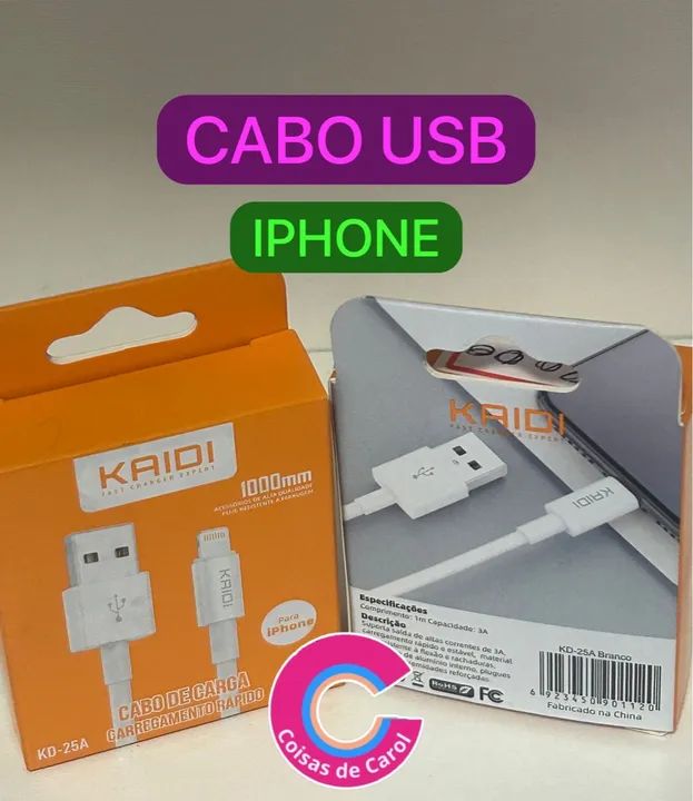 Cabo USB para Celular iPhone  - Foto 2