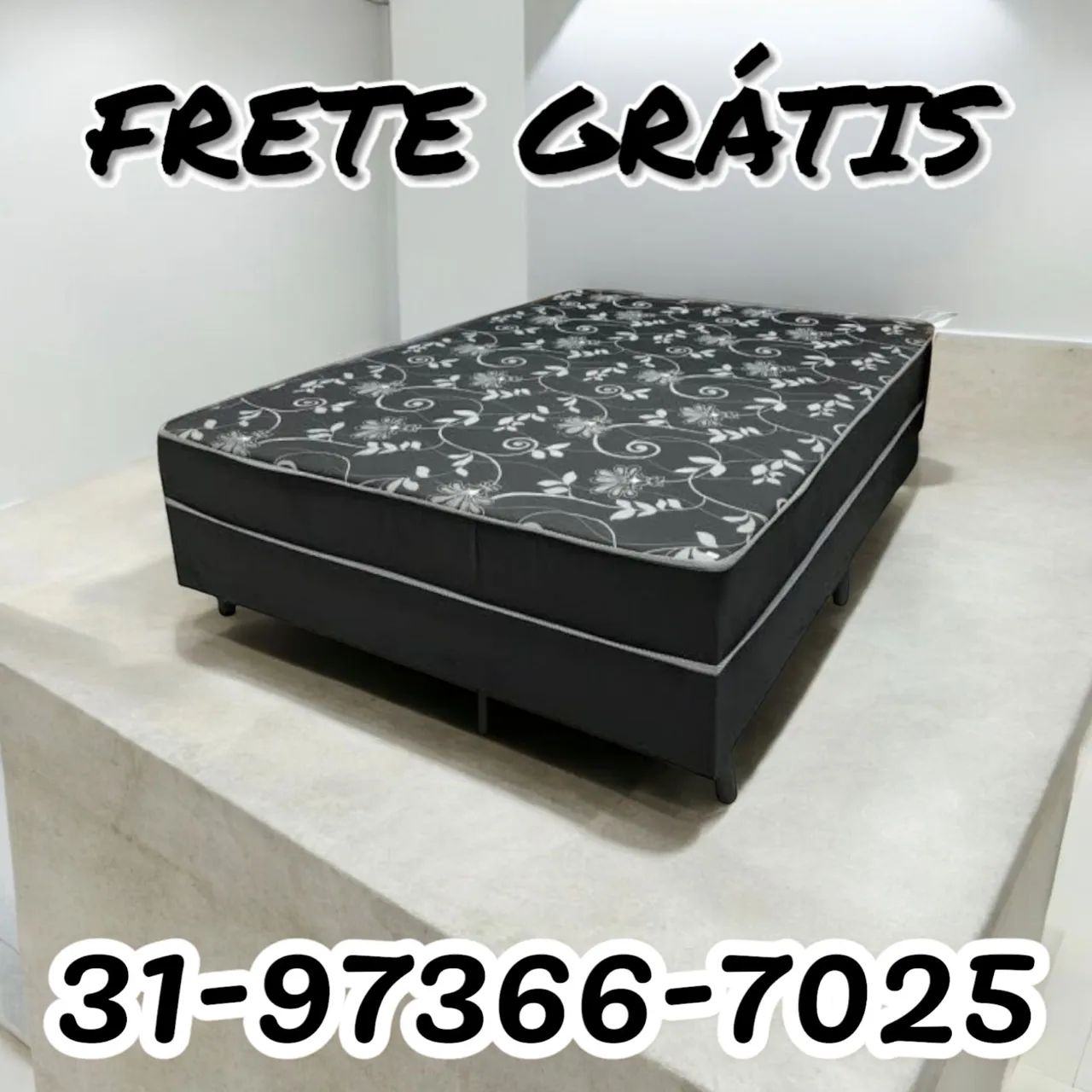 CAMA BOX CASAL D33 10CM DE ESPUMA / MELHOR PREÇO DA CIDADE 