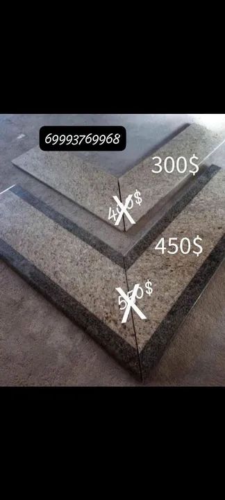 Balcão duplo de granito 