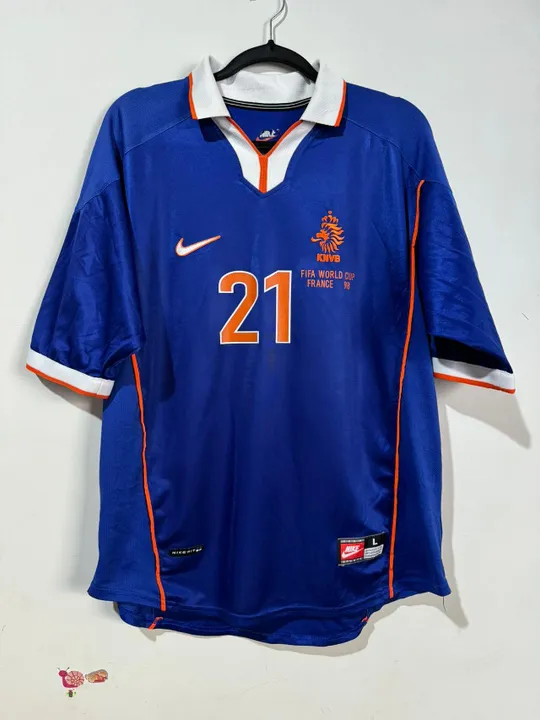 Camisa Holanda Copa do Mundo 1998 Hasselbaink 21 Original