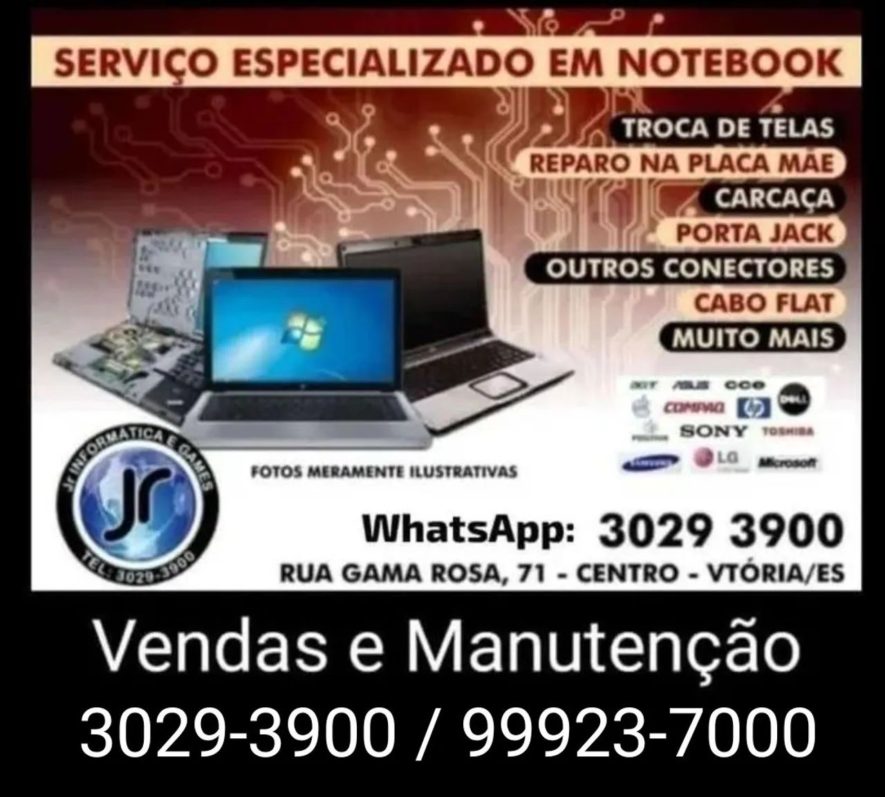 Vendas e serviços Especializados em Notebooks e computadores