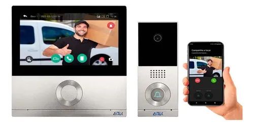 Vídeo Porteiro Interfone 7 Visão Noturna Campainha C/câmera AITEK ALPHA-1100 - Foto 4