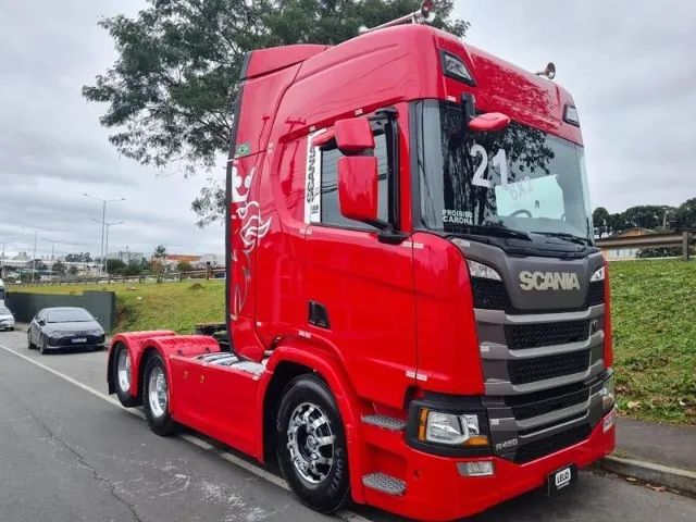 Scania R450 6x2 Highline Ano 21 Euro 5 Farol de teto grade Geladeira Carenagem Lateral  - Foto 11