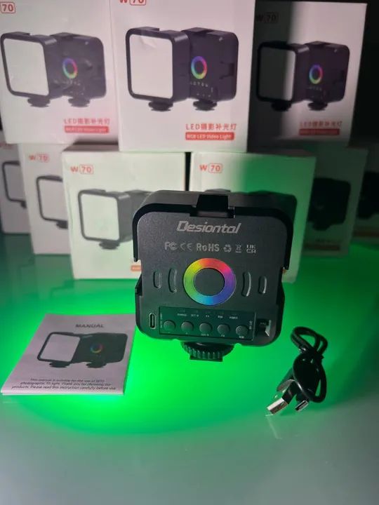 Led Desiontal W70 RGB Luz De Preenchimento De Vídeo LED 1200mAh Lâmpada Fotográfica 3000-9 - Foto 3