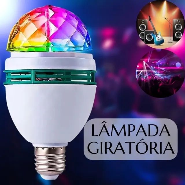 Lampada festa RGB Giratória - Foto 3
