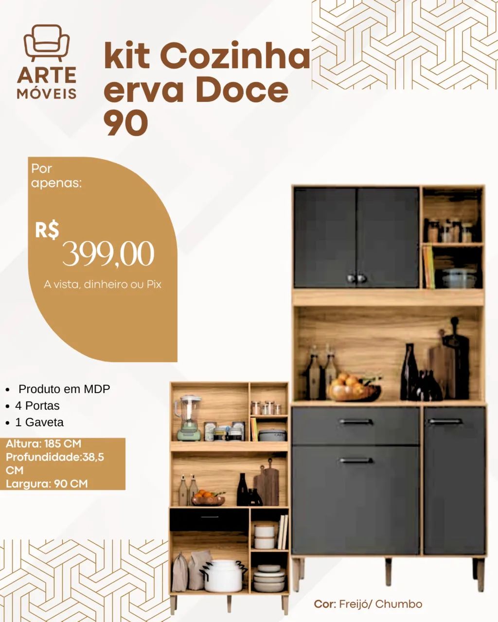  Kit Cozinha Erva Doce 90 - Super Oferta! - Foto 4