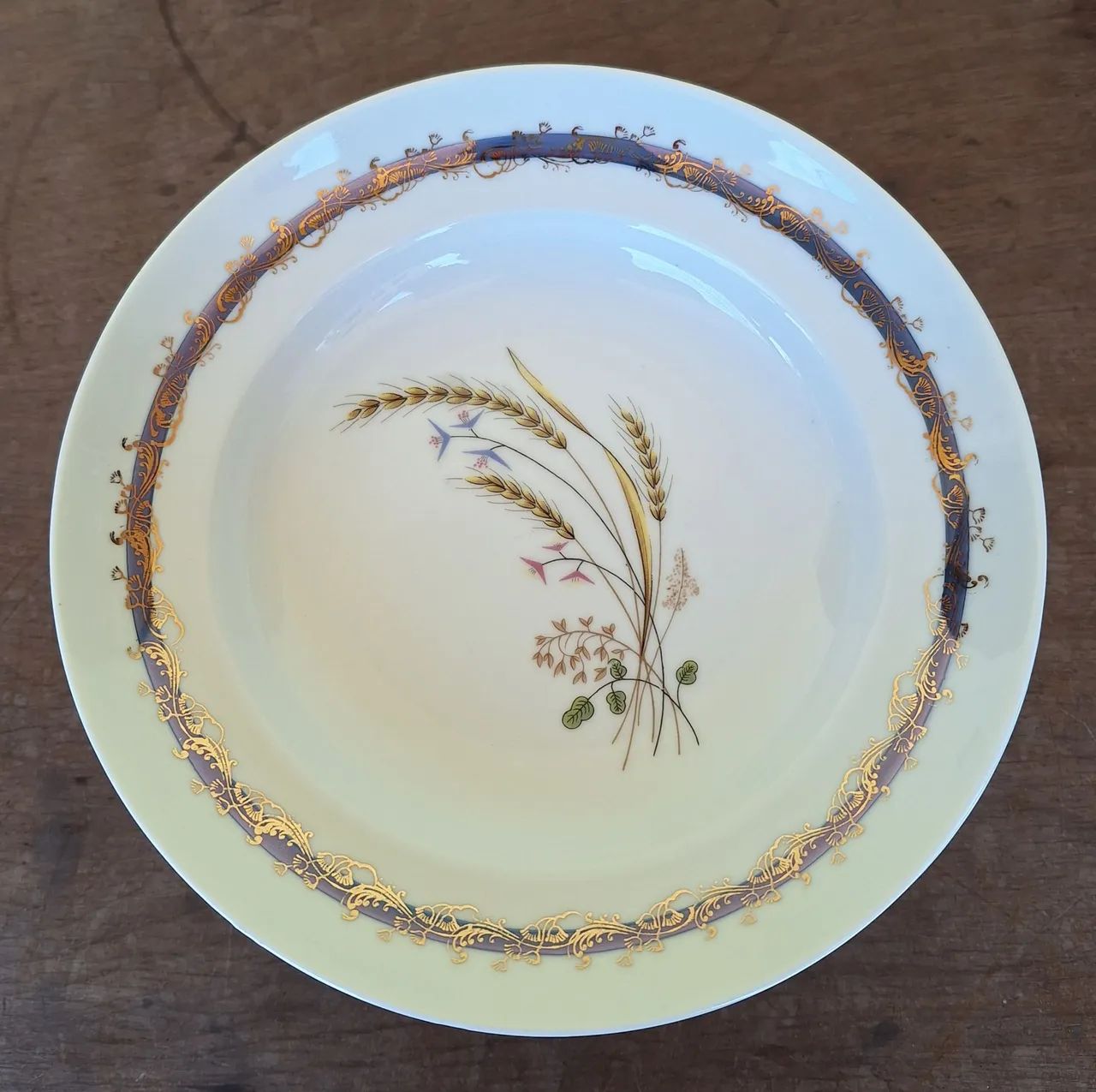LINDAS PEÇAS EM PORCELANA SCHMIDT COM DELICADO DECALQUE DE TRIGOS, ANTIGUIDADE, RELÍQUIA. - Foto 2