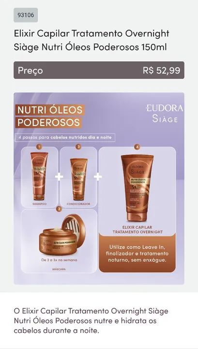Linha siage para cuidados capilar 