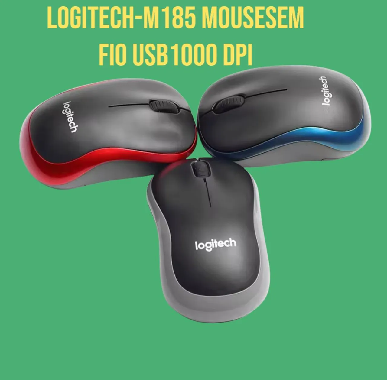 Mouse Logitech M185 - Sem Fio USB 1000 DPI
