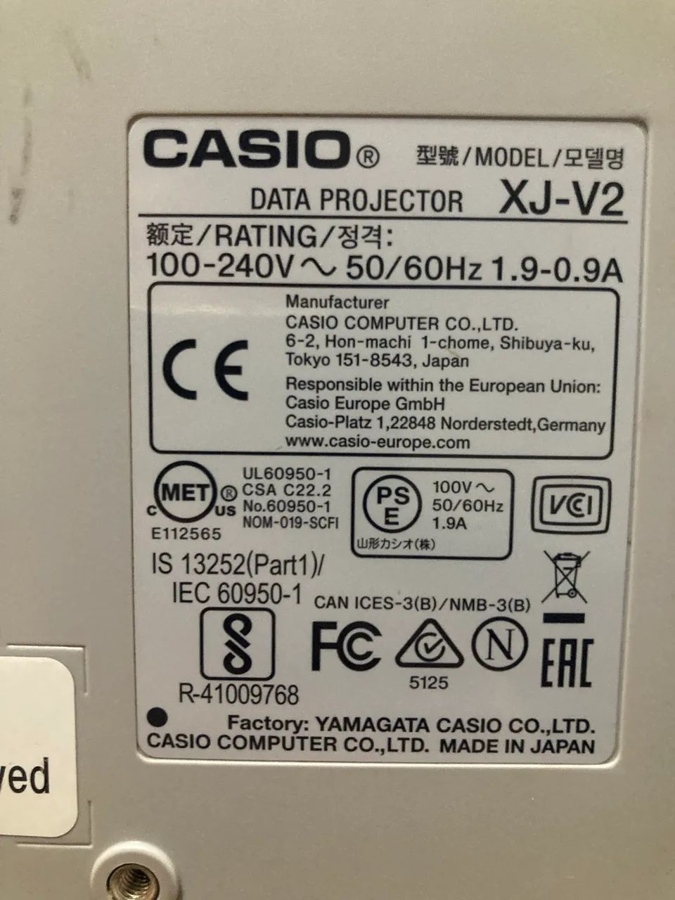 Projetor CASIO XJ-V264308728088707121