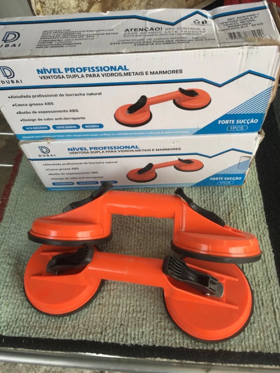 Ventosa Dupla Profissional para Vidros, Metais e Mármores - Foto 2