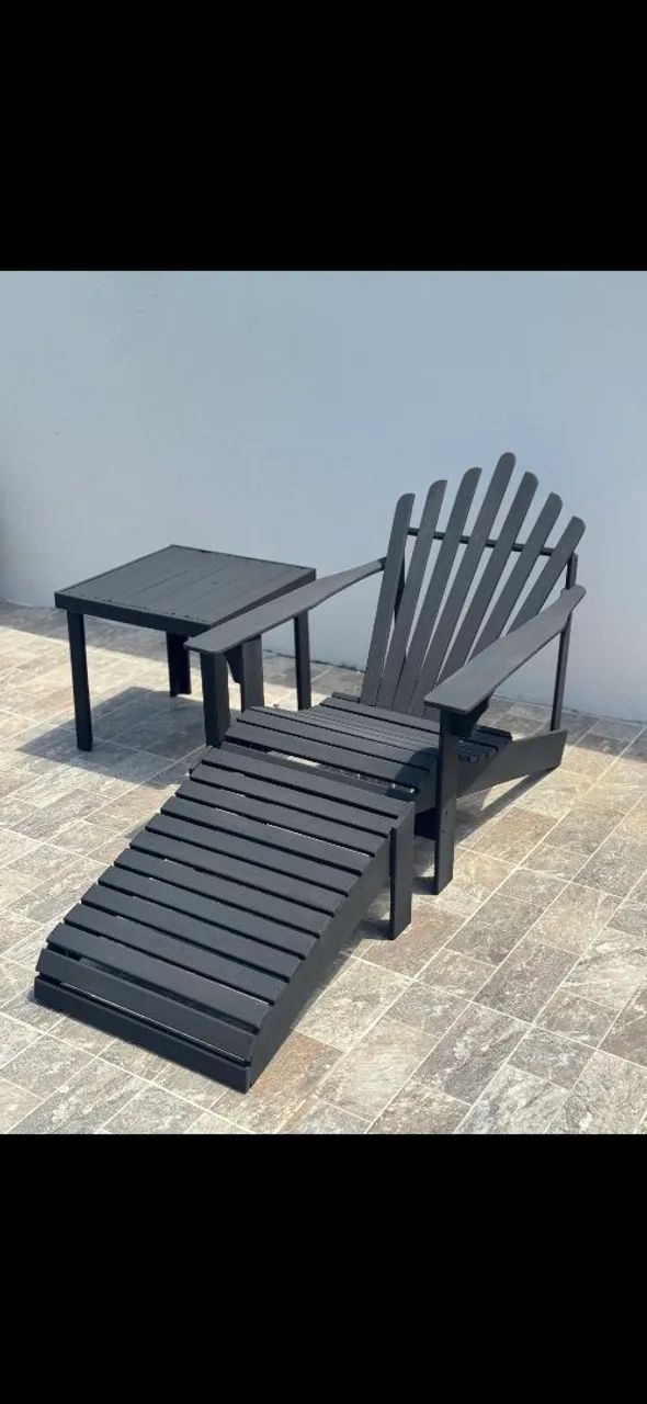 Cadeira pavão com apoio de pé preta  - Foto 5