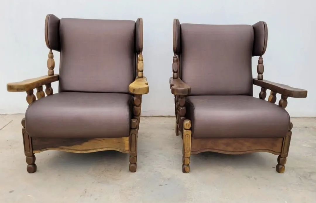 Reforma de poltrona no tecido factor marrom - Foto 3