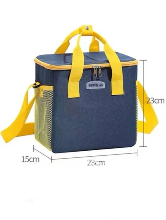 Bolsa térmica azul e amarela para lanches - Foto 3