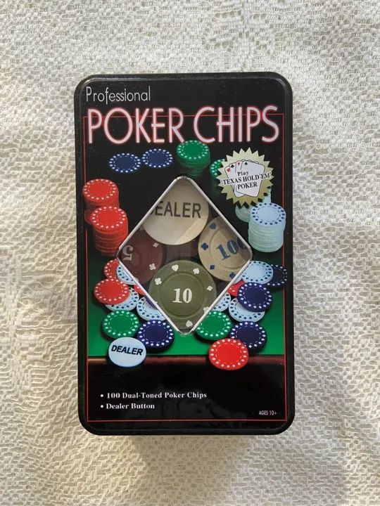 Fichas De Jogos Poker Poquer Cassino Texas Caixa Metal Poker Chips - Foto 2