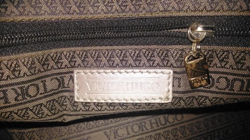  Bolsa em couro original bege Victor Hugo - Foto 4