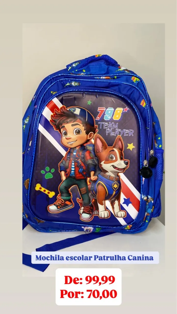 Mochila Escolar Patrulha Canina - Oferta!