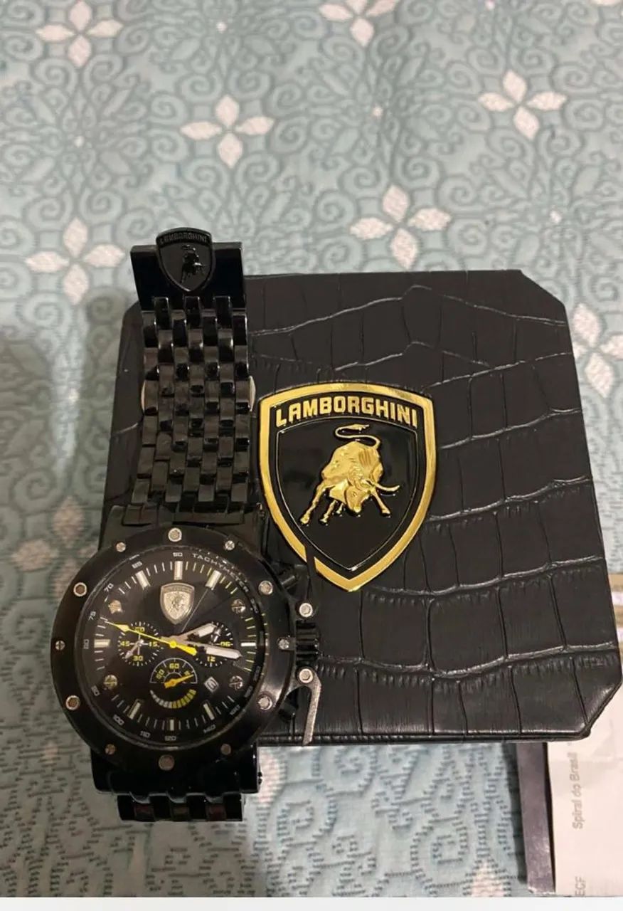 Relógio Lamborghini Masculino Cronógrafo Preto
