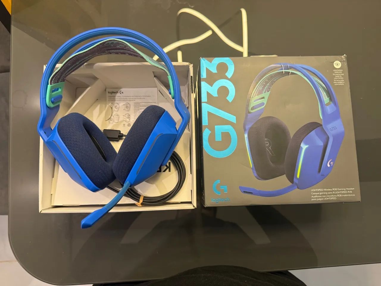 Headset Logitech G733 Wireless RGB - Azul