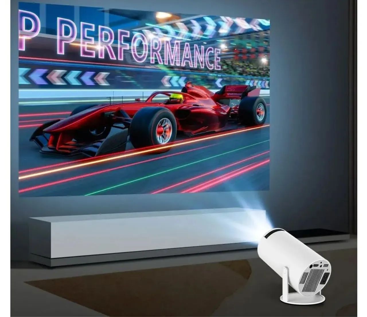 Kit Tela de Projeção elétrica para Cinema em Casa + mini projetor portátil - Foto 4