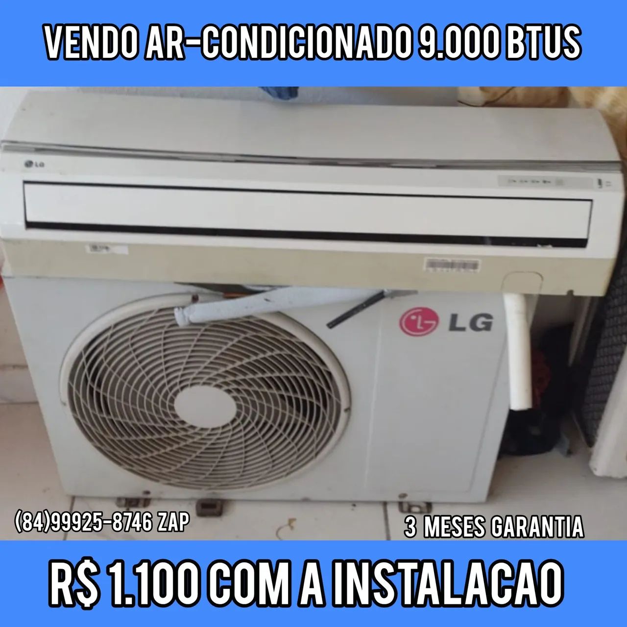 Vendo AR-CONDICIONADO 9.000 BTUs 