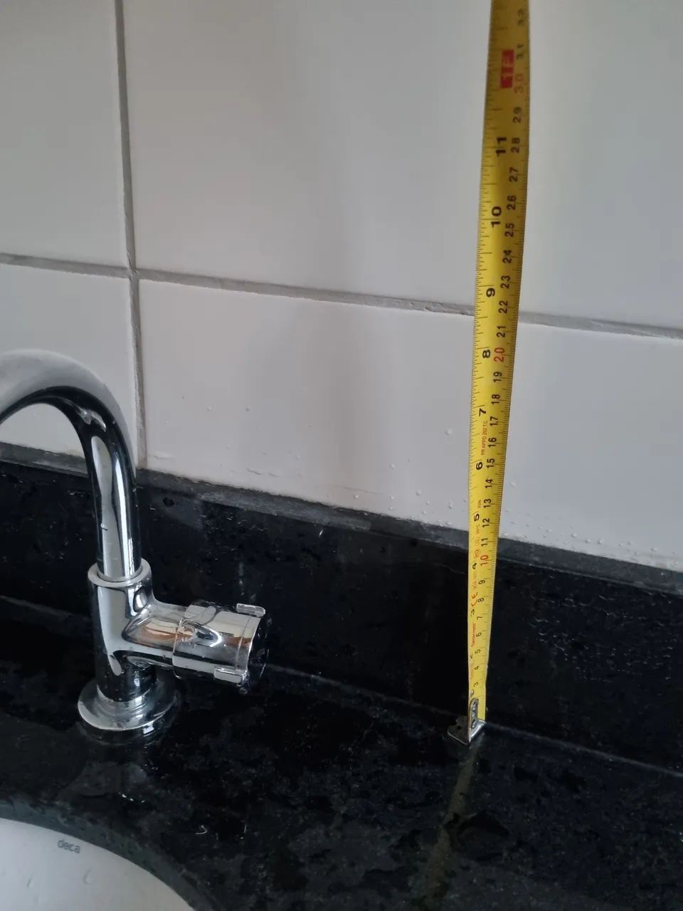 Granite countertop sink with porcelain basin, Docol faucet.64717753468547123