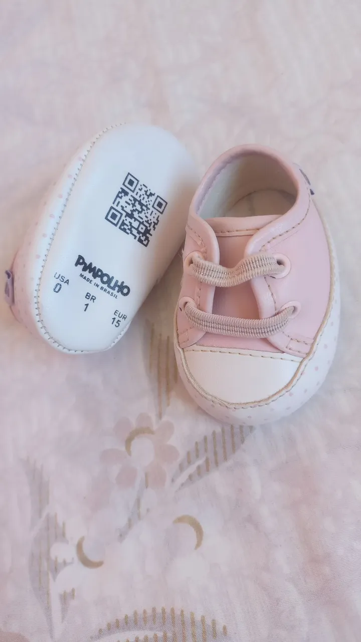 Tênis de bebê rosa PIMPOLHO
