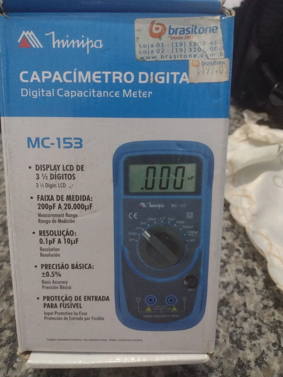 Capacitância Digital Minipa MC-153 - Medidor de Capacitores