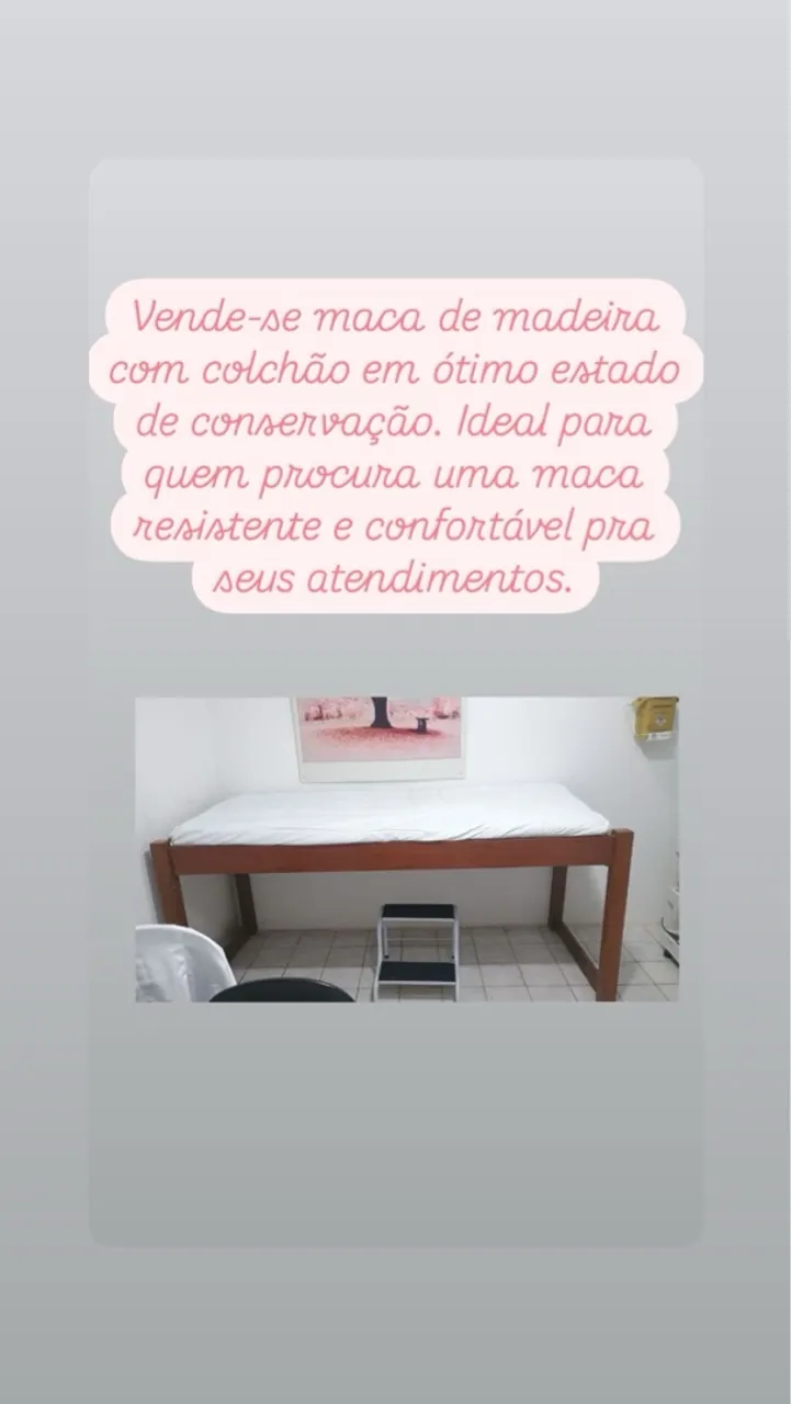 Maca de madeira com colchão
