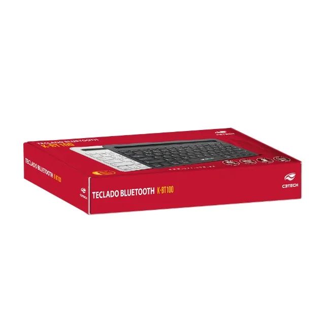 Teclado Sem Fio BluetoothUSB C3Tech K-BT100BK Preto Recarregável - WZetta - Foto 4