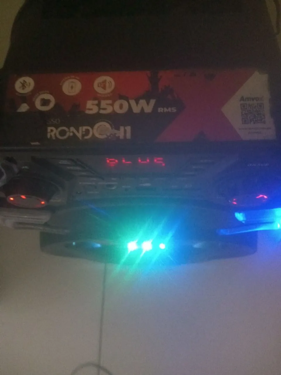 Caixa de Som Amvox com Bluetooth e LED