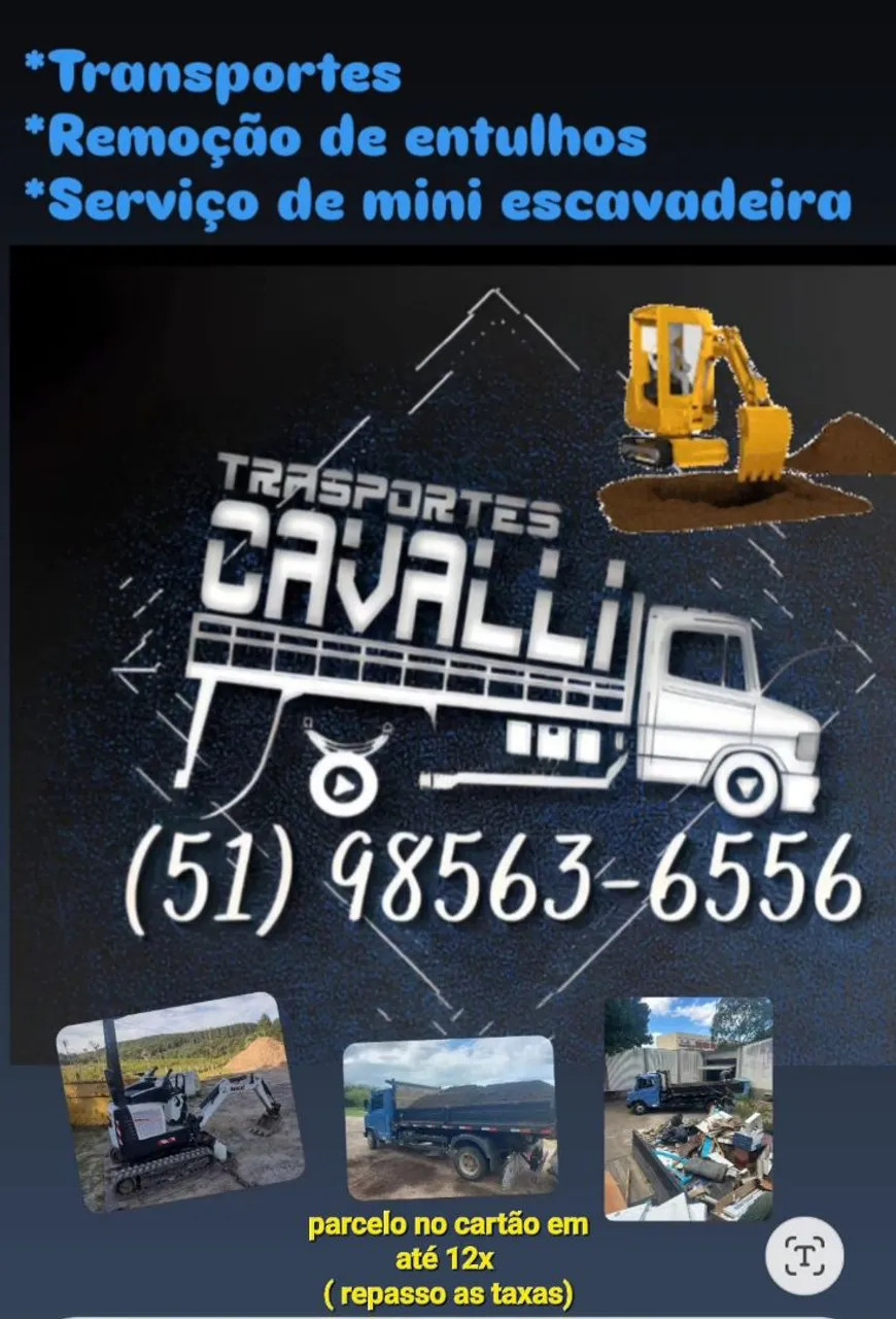 Transportes / remoção de entulhos / composto / mini escavadeira