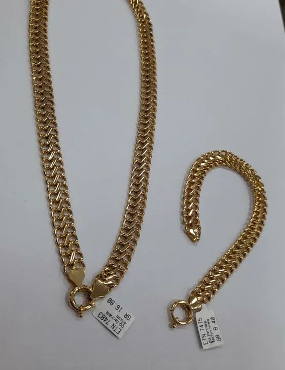 Conjunto de Colar e Pulseira em Ouro 18k