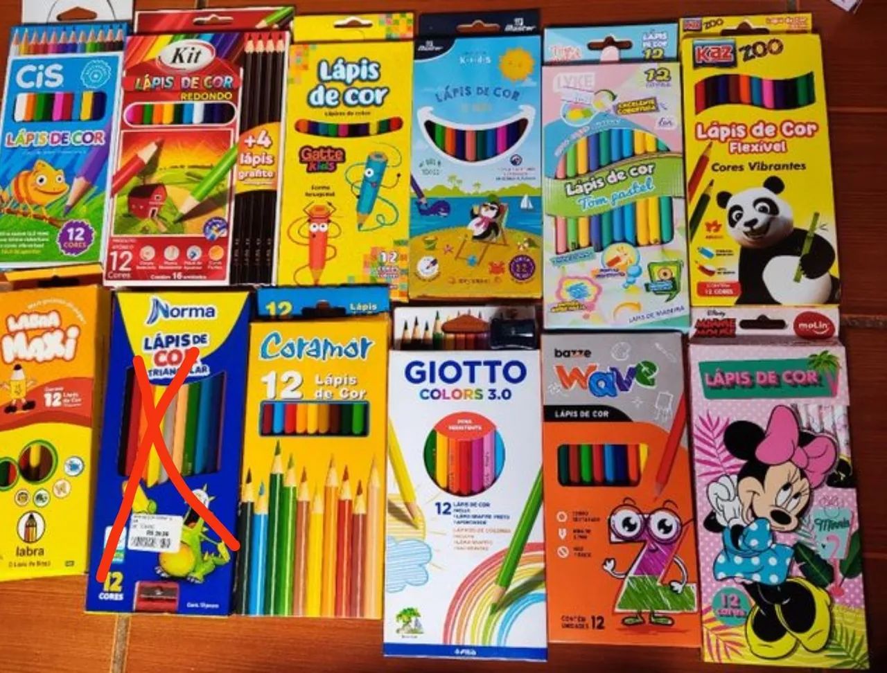 Kits de Lápis de Cor Variados - 12 Cores - Foto 3