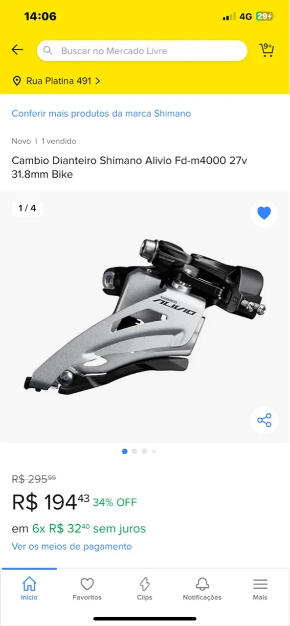 Cambio Dianteiro Shimano Alivio FD-M4000 27v 31.8mm Bike