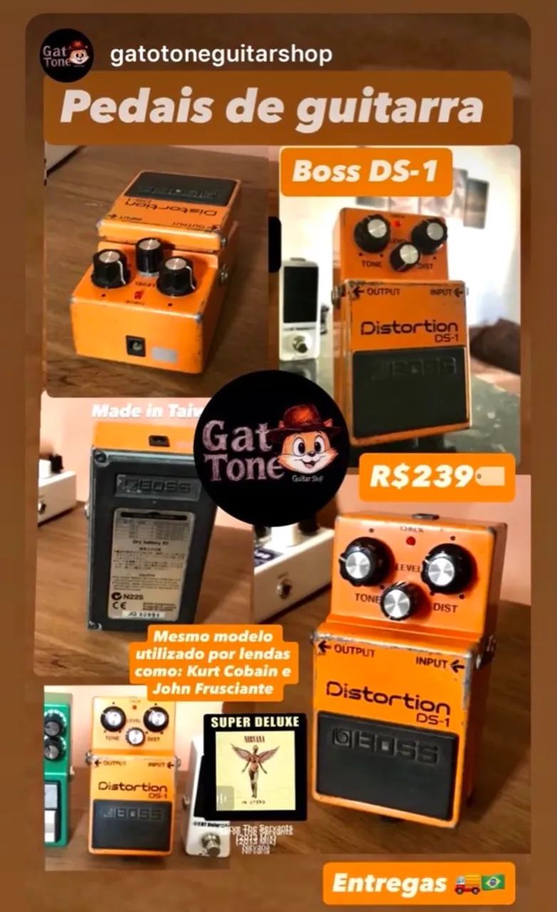 ギター BOSS  TURBO Distortion Pedal Boss para Guitarra DS-2 Turbo Distortion