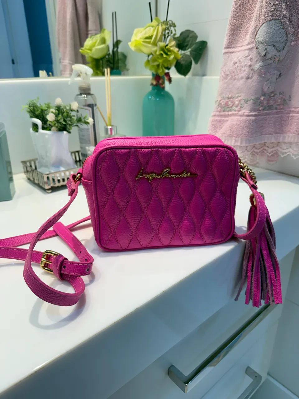 Bolsa Luiza Barcelos Clássica Rosa Pink 