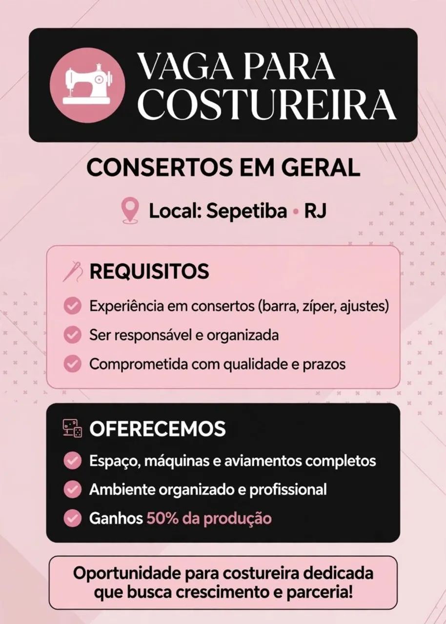 Vaga de costureira 