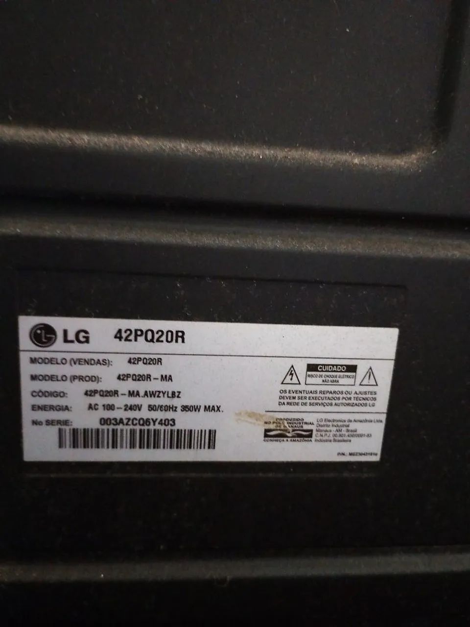 Vende se TV LG 42 polegadas não é smart 