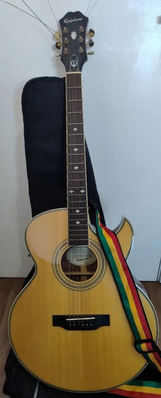 Violão Epiphone PR-5E/N com capa e correia