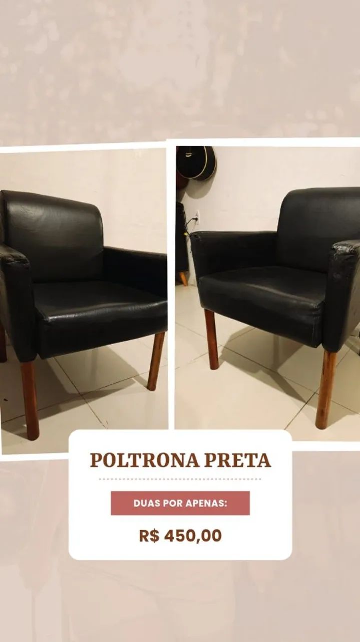 POLTRONAS EM COURO SINTÉTICO 